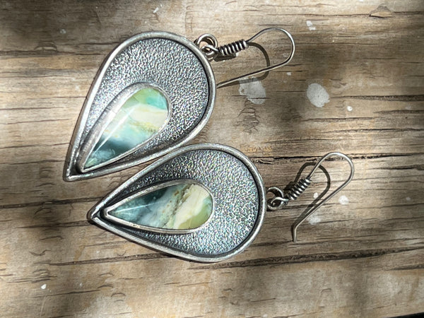 Opalized Wood Earrings
