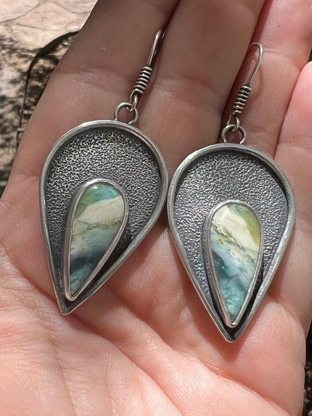 Opalized Wood Earrings
