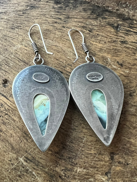 Opalized Wood Earrings