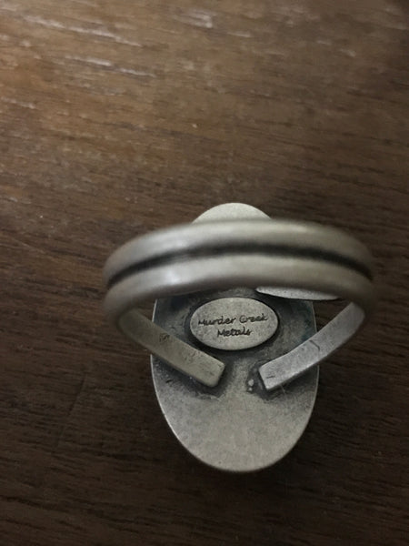 New Lander Variscite Sterling Silver Ring, Size 8