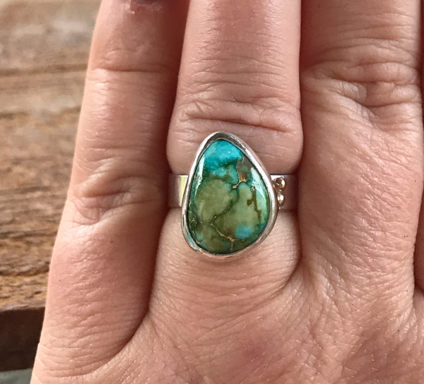 Troy Springs Turquoise Ring, Size 6.25
