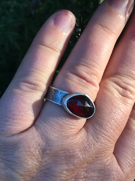 Rosecut garnet ring, Size 8.5