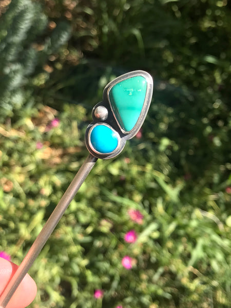 Carico Lake and Cerillos Turquoise Hair Stick