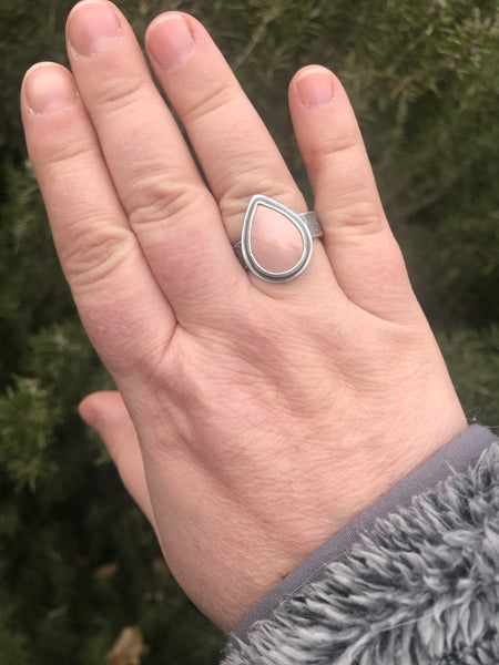 Oregon Pink Opal Ring, Size 9