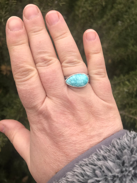White Water Turquoise Ring, Size 9
