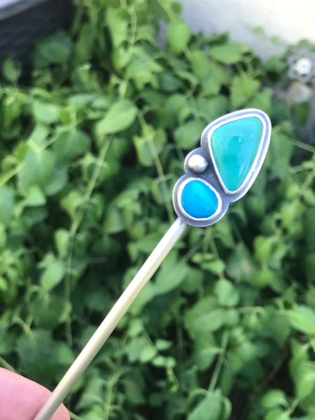 Carico Lake and Cerillos Turquoise Hair Stick