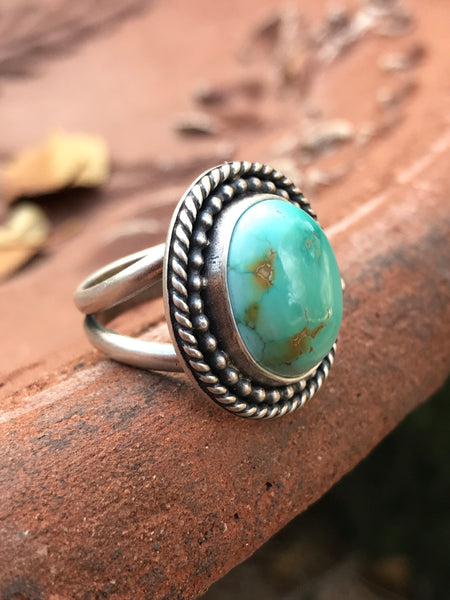 Natural Thunderbird Turquoise Ring, size 6.5