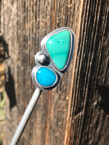 Carico Lake and Cerillos Turquoise Hair Stick