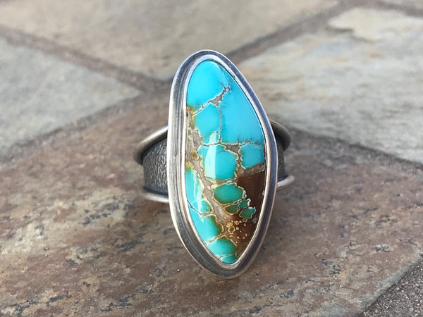 Natural Thunderbird Turquoise Ring Size 10