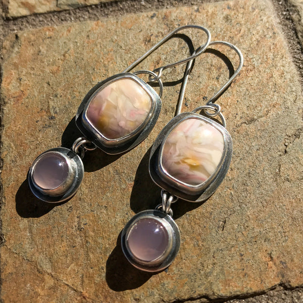 Willow Creek Jasper and Pink Chalcedony Earrings