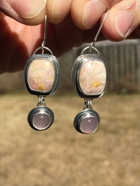 Willow Creek Jasper and Pink Chalcedony Earrings