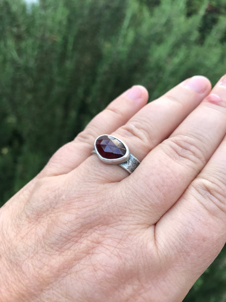 Rosecut garnet ring, Size 8.5