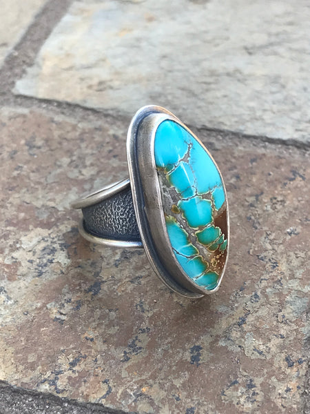 Natural Thunderbird Turquoise Ring Size 10