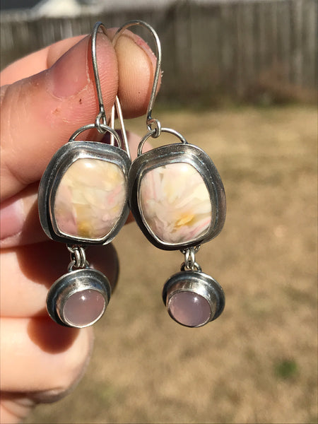 Willow Creek Jasper and Pink Chalcedony Earrings