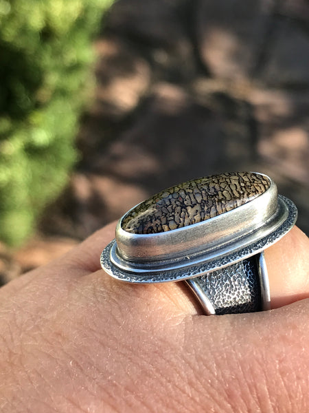 Dinosaur Bone Ring, size 7.5