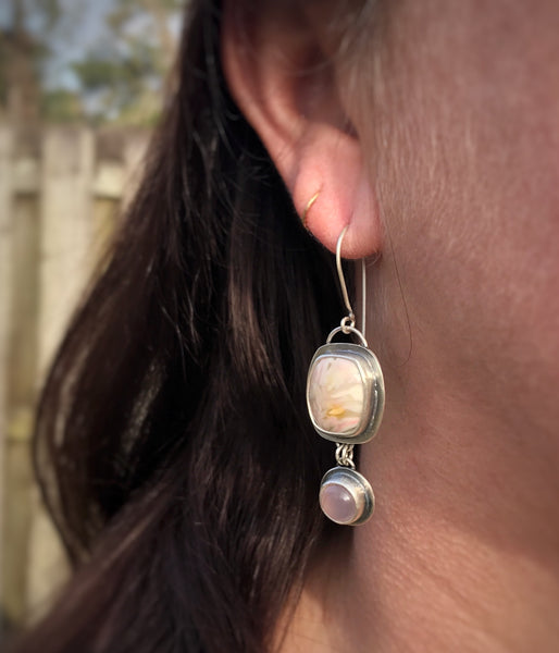 Willow Creek Jasper and Pink Chalcedony Earrings