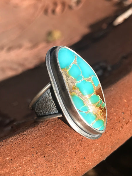 Natural Thunderbird Turquoise Ring Size 10