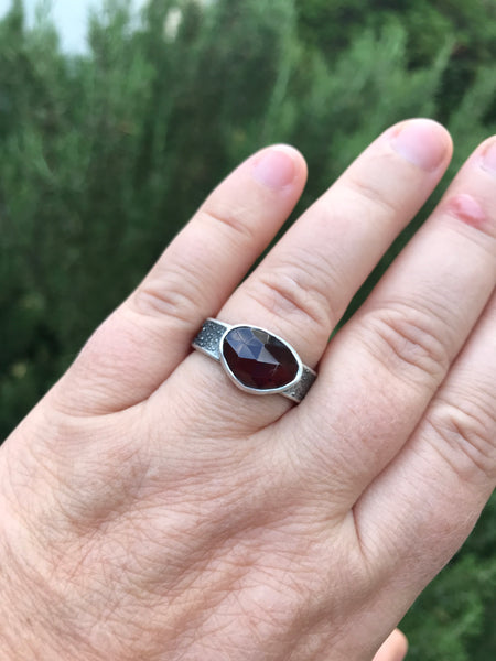 Rosecut garnet ring, Size 8.5
