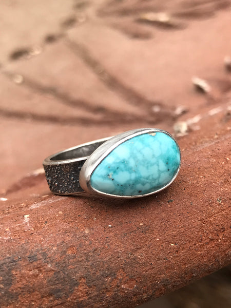 White Water Turquoise Ring, Size 9