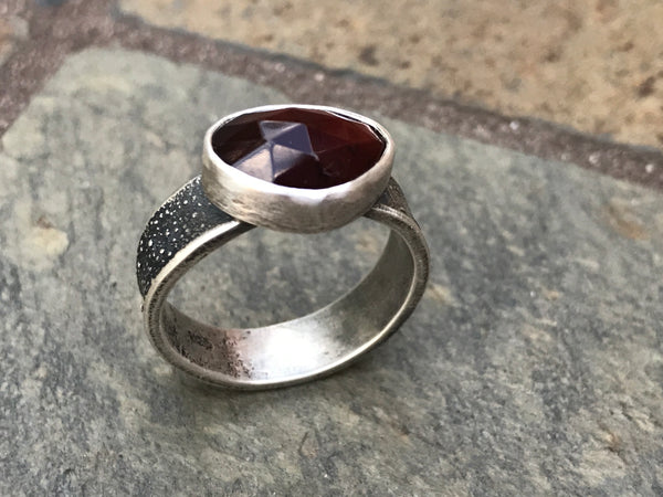 Rosecut garnet ring, Size 8.5