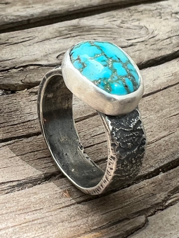 Kingman Turquoise Ring, size 6.25