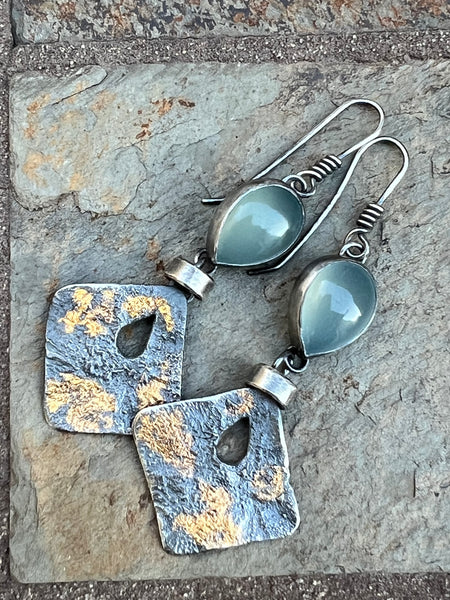 Aqua Chalcedony Earrings