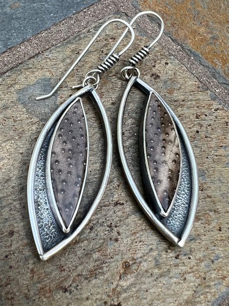 Indonesian Petrified Palm Wood Earrings