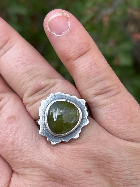 Vesuvianite Ring, size 8.75