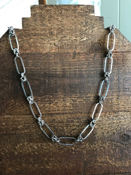 Silver Knots Handmade Chain Necklace, 19 inches