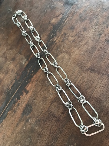 Silver Knots Handmade Chain Necklace, 19 inches