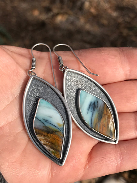 Opalized Wood Earrings