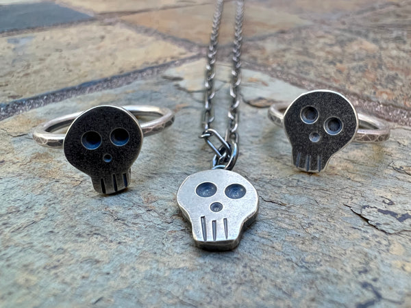 Tiny Skull Rings, size 6 and 8