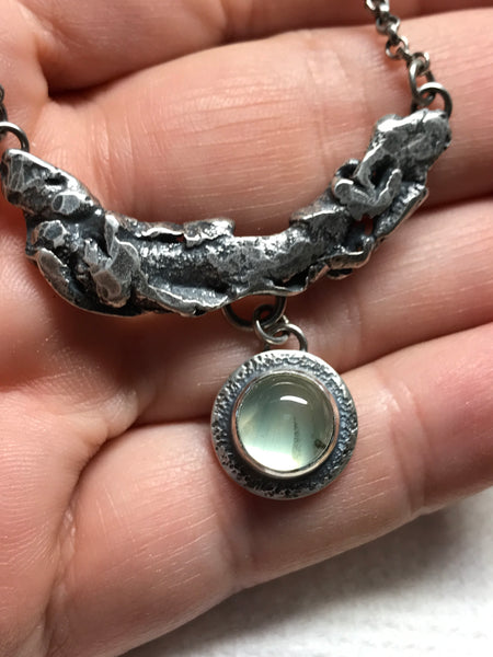 Recycled Silver and Prehnite Necklace