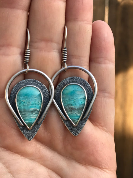 Opalized Wood Earrings