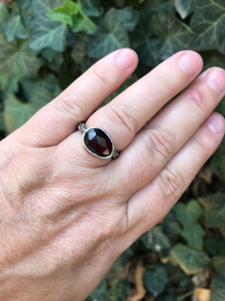 Rosecut Garnet Ring, size 6.5