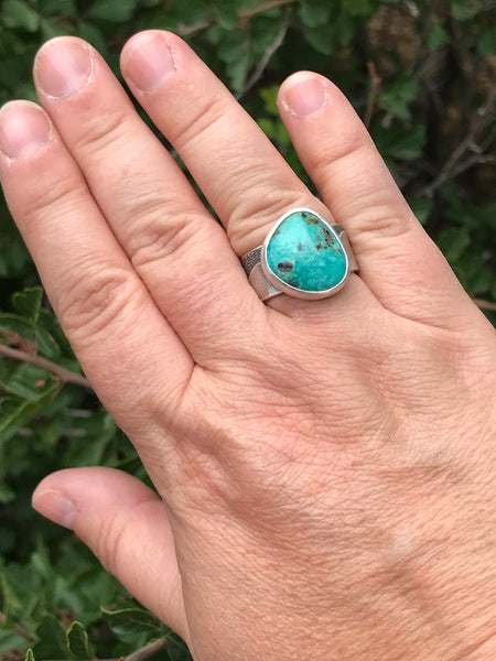 Tyrone Turquoise Waves Ring, size 8.5