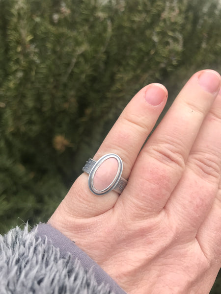 Oregon Pink Opal Ring, Size 4.5