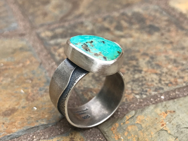 Tyrone Turquoise Waves Ring, size 8.5