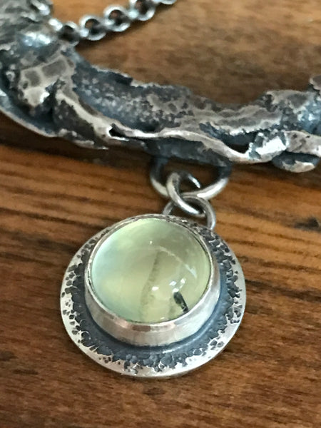 Recycled Silver and Prehnite Necklace