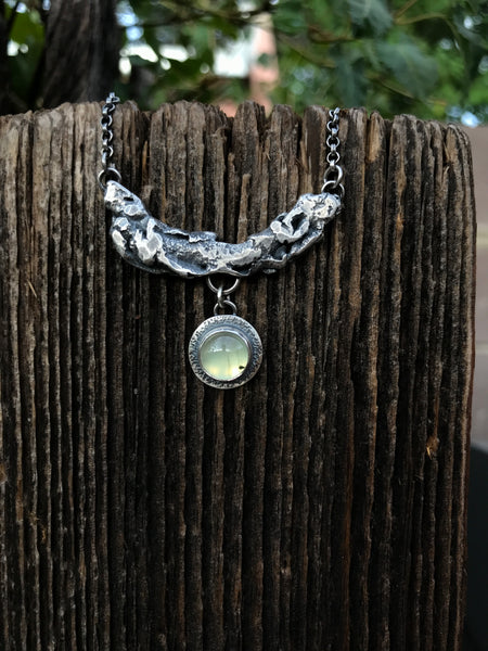 Recycled Silver and Prehnite Necklace