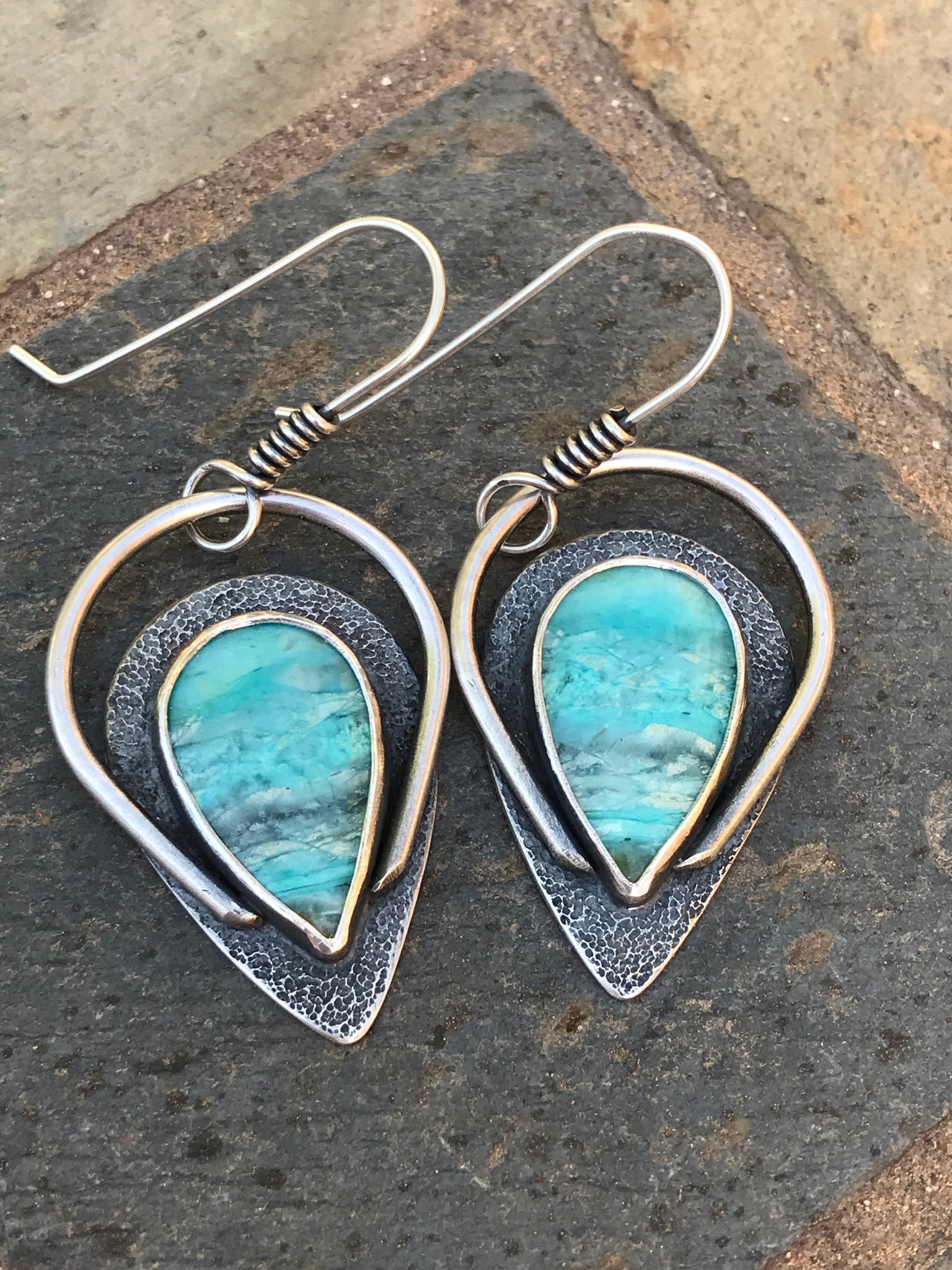 Opalized Wood Earrings