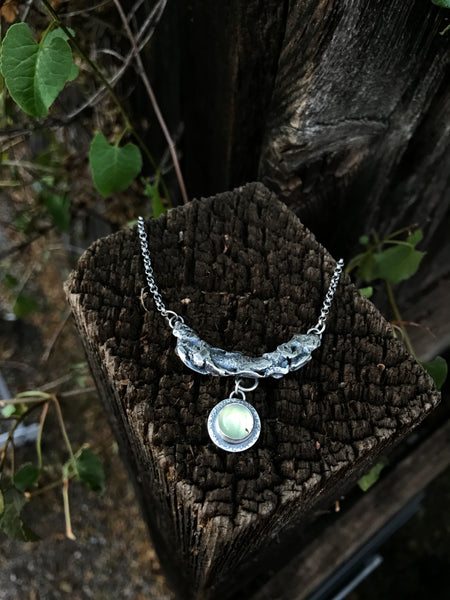 Recycled Silver and Prehnite Necklace