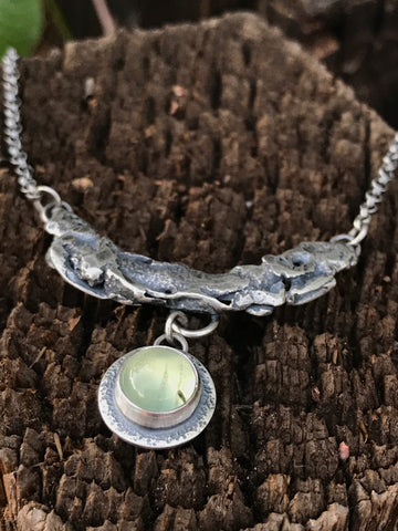 Recycled Silver and Prehnite Necklace