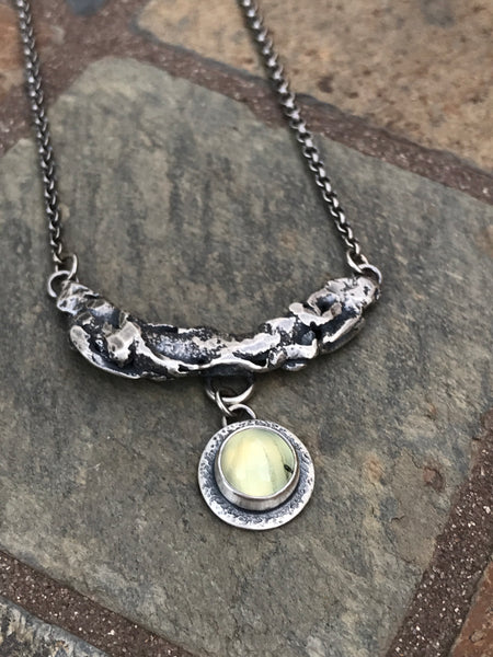 Recycled Silver and Prehnite Necklace