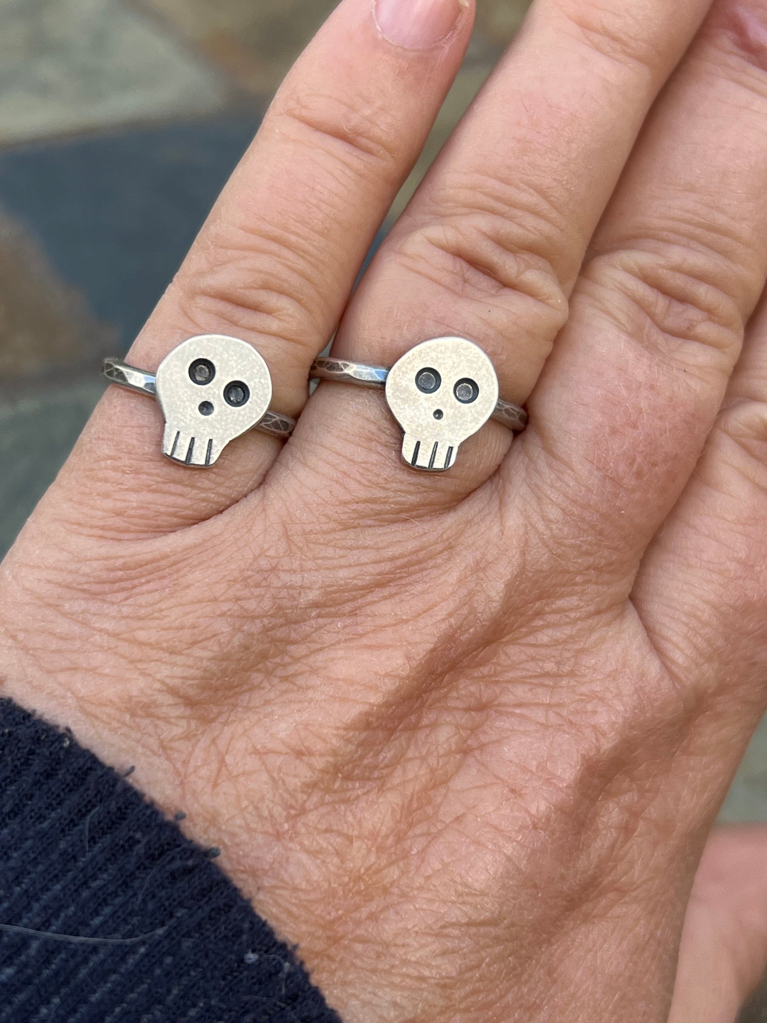 Tiny Skull Rings, size 6 and 8