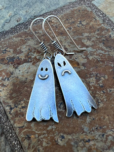 Trick or Treat Ghost Earrings in Sterling Silver