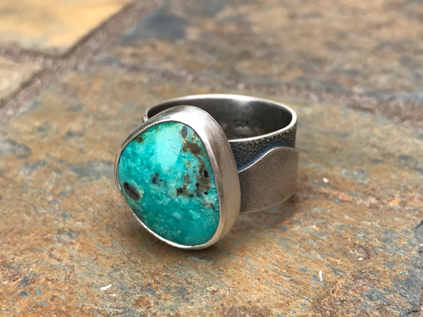 Tyrone Turquoise Waves Ring, size 8.5