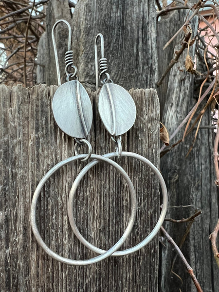 Silver Dangle Hoops