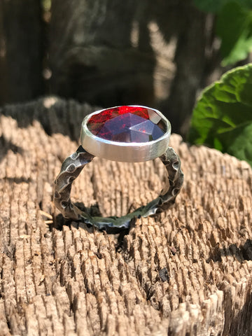 Rosecut Garnet Ring, size 6.5