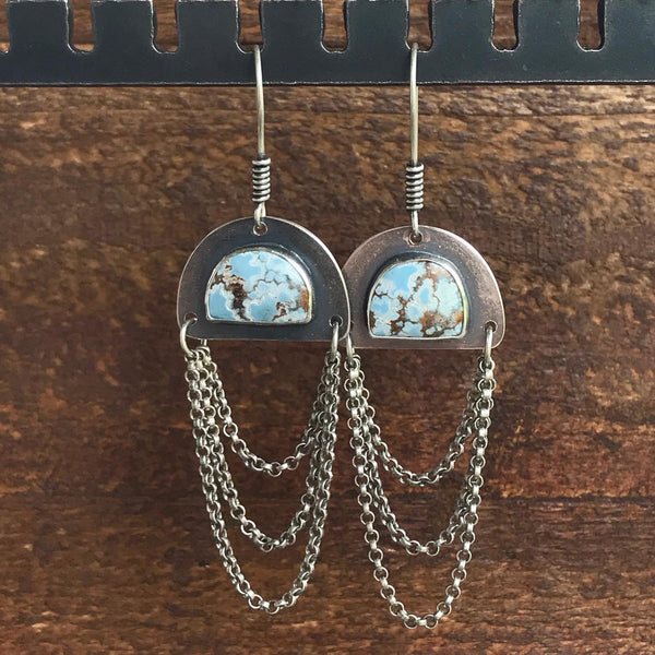 Sand Hill Turquoise Half Moon Earrings